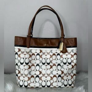 Coach Coated Canvas Monogram Tote Bag